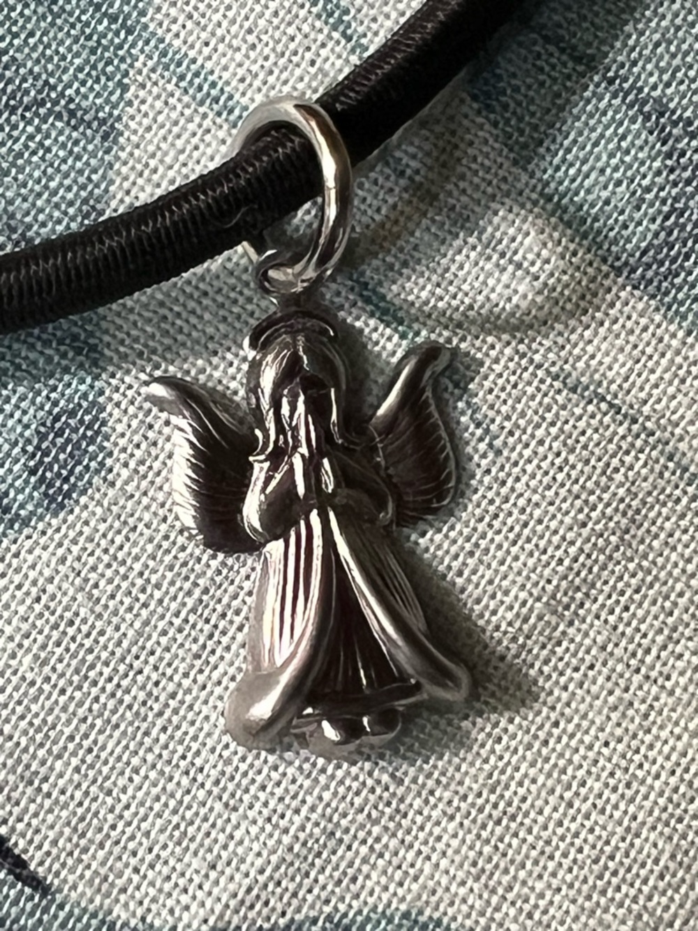 Stainless Steel Guardian Angel Pendant Necklace
